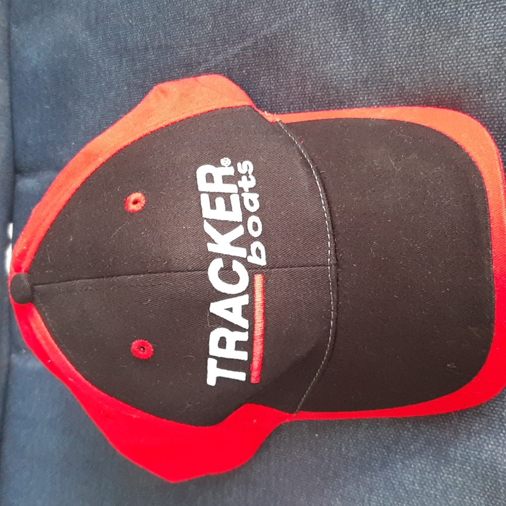 Tracker Boats Red and Black Trucker Cap Clasp Strap